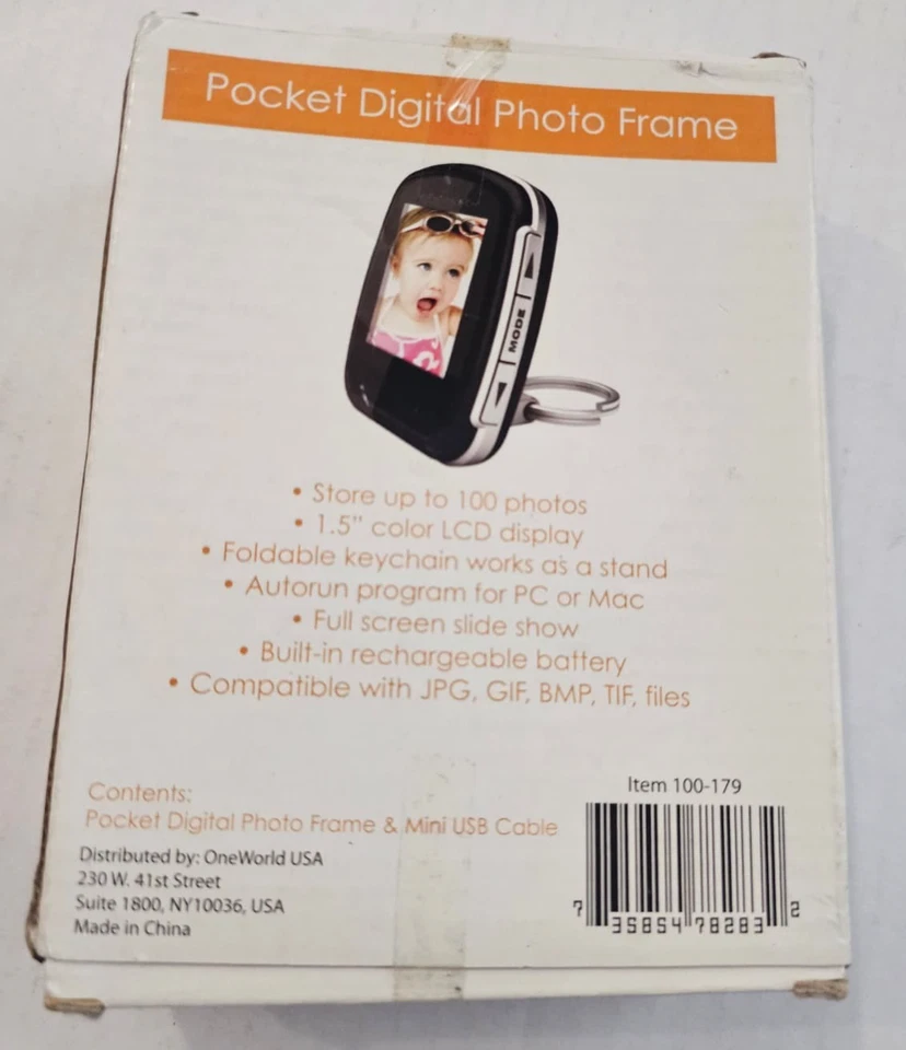 One World Essentials Pocket Digital Photo Frame Keychain in Red Item #100-179 - Image 2 of 3