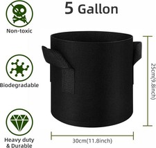 10 Pack Large Plant Grow Bags Potato Fruit Vegetable Garden Planter Growing Bag