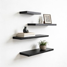 Set of 4 Floating Wall Shelves Picture Ledge Display Rack Book Hanging Shelf UKS