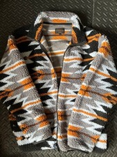 Pendleton Fleece Boa Jacket Native Pattern M Excellent Condition