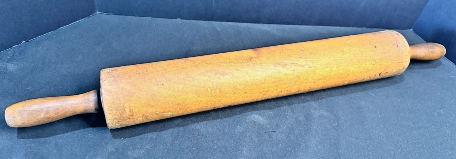 Antique Rolling Pin Wood 2 Pieces 27" Long 3.25" Diameter Patina Gorgeous!