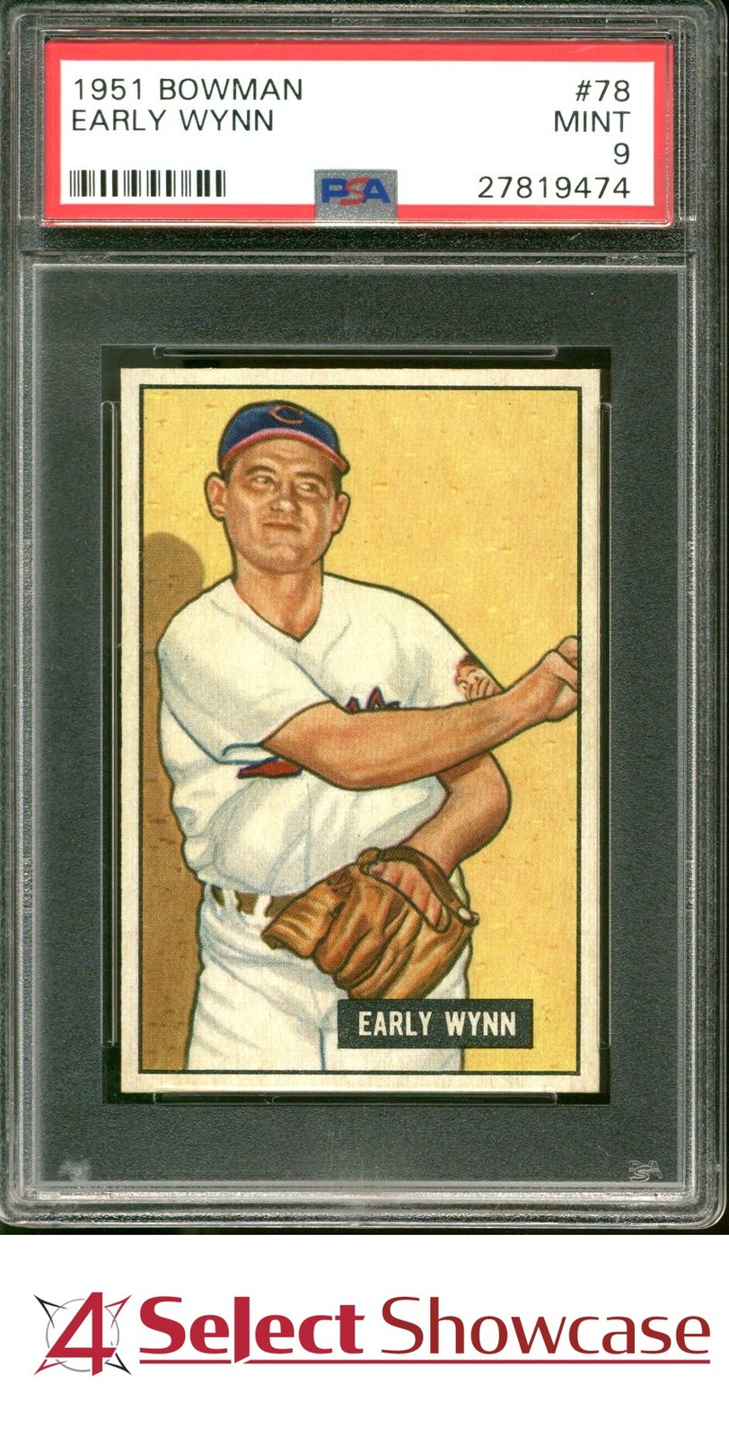 1951 BOWMAN #78 EARLY WYNN INDIANS HOF PSA 9