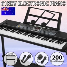 61 Keys Electronic Piano Keyboard LED Electric Holder Music Stand+Mic 200 Tones