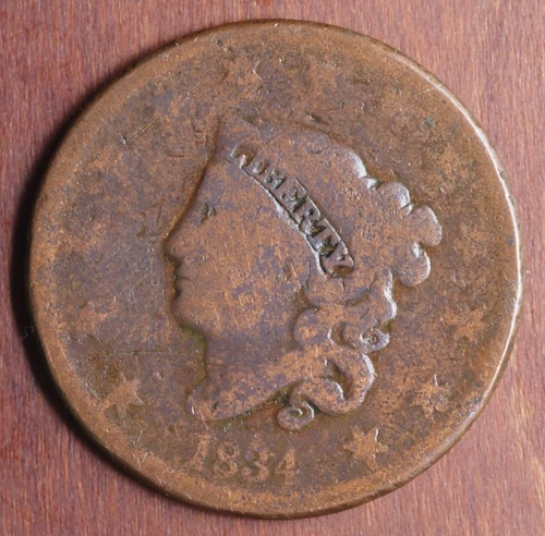 Photo of a 1834-P Large Cent from an eBay listing that sold on Jul 19, 2026