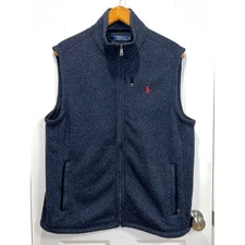 Polo Ralph Lauren Mens Vest Full Zip Sleeveless Jacket Blue Gray XL