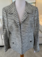 NINA MCLEMORE Jacket Suzanne Metallic Blazer Sz 14 NWT Black  Silver