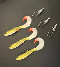 SAVAGE 3 x Craft Cannibal Curl Tail Shads & 3 x Jig Heads