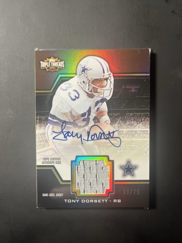 2011 TOPPS TRIPLE THREADS GAME USED JERSEY TONY DORSETT /75 AUTO PATCH COWBOYS
