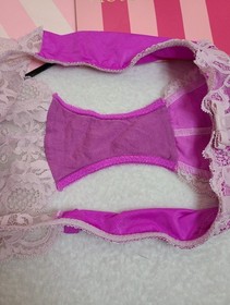 VTG VS Very Sexy Satin Lace Corset Style Cheekini Panty Size Lg Purple