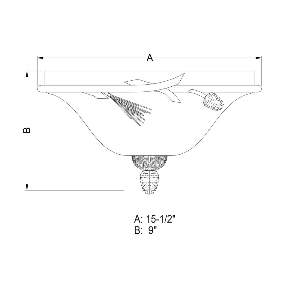 Sierra 3-Light Flush Mount in Rustic and Dome Style 9 Inches Tall and 15.5 - Image 4 of 4