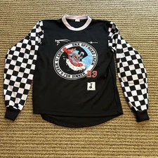 Reign VMX ONX Offroad Crew Padded Checkered Sleeve Crew Jersey Shirt Size S/M