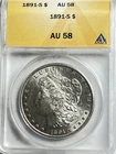 1891-S Morgan Silver Dollar ANACS AU58 Better Date $1 Near Unc Sharp Coin