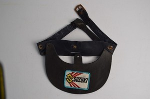 Vintage Suzuki Motorcycle Visor Leather Head Gear USED Parts or Repair