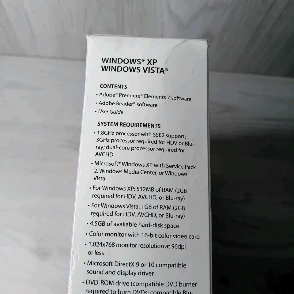 ADOBE PREMIERE ELEMENTS 7 SOFTWARE - NEW IN BOX RARE RETRO - Image 4 of 4