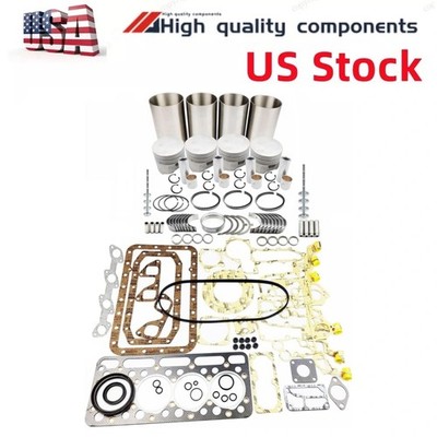 V1902 Overhaul Rebuild Kit with Gasket Bearing Valves for Kubota diesel Engine