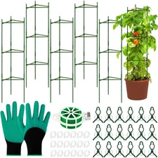 6 Pack Tomato Cages for Garden Plant Support Up to 48 Inches Assembled Vegeta...