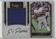 2016 Panini Select Jumbo Rookie Signature Swatches 17/75 Paul Perkins Auto q9p