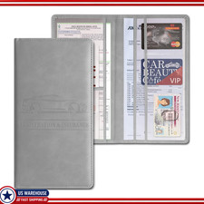 Leather Magnetic Card Shut Vehicle Glove Box Organizer Case Car Drivecolor Grey