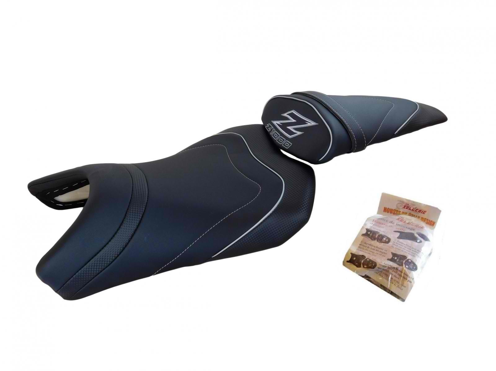 Housse de siège moto Kawasaki Z1000 revêtement selle Top Sellerie 2010 2011 2012 2013