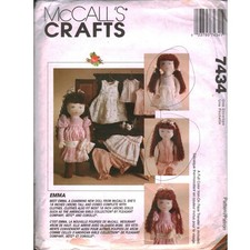 McCalls 7434 Emma 18 Inch Doll and Clothes Sewing Pattern American Girl Fit cut