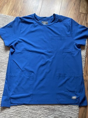 Skechers Barco hellblau Workwear Scrubs Kurzarm Oberteil XL neu ohne Etikett