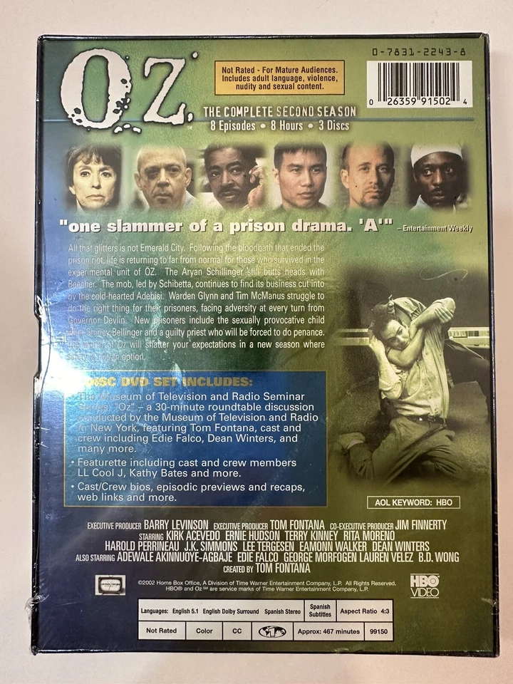 2002 OZ Series Complete Second Season DVD Boxset, 3-Disc BRAND NEW SEALED - Image 2 of 4