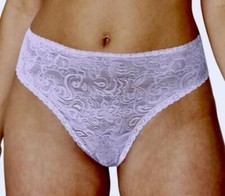 MAIDENFORM High Leg Luxurious Stretch Lace Lilac Brief Panty Womens S M L XL 2XL