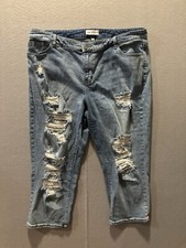 Lane Bryant Womens Flex Magic Waistband Mid Rise Boyfriend Capri Jeans Size 18