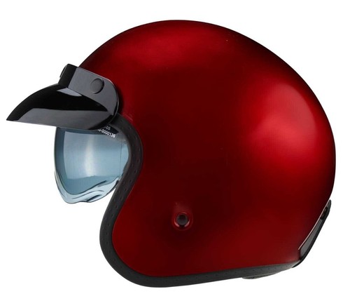 VIPER RS-V06 OPEN FACE PLUS JET SCOOTER MOTORCYCLE RETRO HELMET MOD BURGUNDY RED - Picture 1 of 7