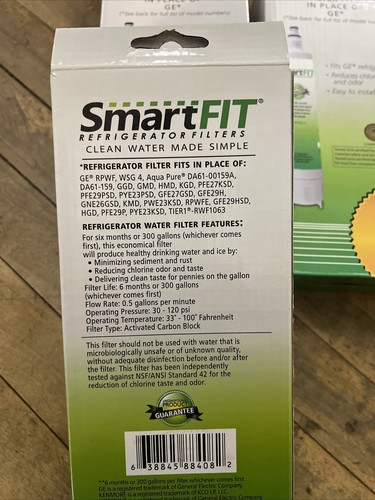 NIB Smartfit SFRG-4 (FITS GE RPWF) Fridge Water Filter BUNDLE Of 6 - Picture 3 of 5