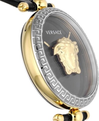 Versace Gold and Black Medusa Palazzo Leather Watch Versace Womens Watches | Direct Luxury main image 3
