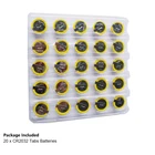 New~ 25Pcs/tray 3V CR2032 Super Nintendo SNES Battery CMOS with Solder Tabs