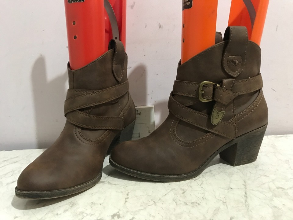 ROCKET DOG COWBOY FAUX LEATHER BROWN SIZE 6 WOMENS LADIES BROWN BOOTS