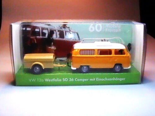 Wiking VW T2a Westfalia SO 36 Camper mit Pri-Hänger OVP 1:87 H0