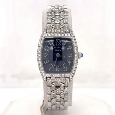 Franck Muller Cintree Curvex Quarz 22mm 18k Weißgold Fabrik Diamant 2251 Qz D