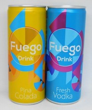 FUEGO Cocktail Empty Drink Cans 250ml Poland 2021 Bottom Open Set of 2