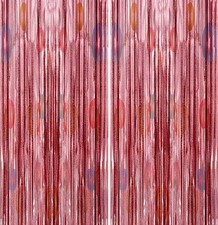 2 Pack 3.3ft 8.2ft Tinsel Foil Fringe Backdrop Curtains Door Streamers Birthd...