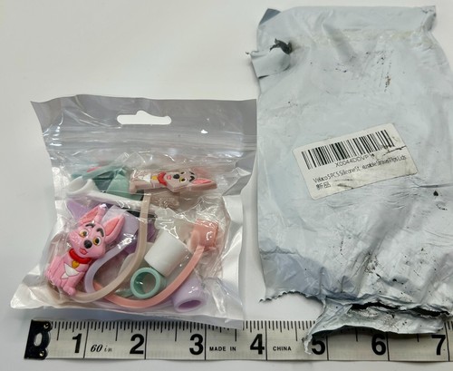 5 simpatici topper di paglia per cani - silicone 10 mm - cuccioli colorati riutilizzabili - Foto 3 di 5