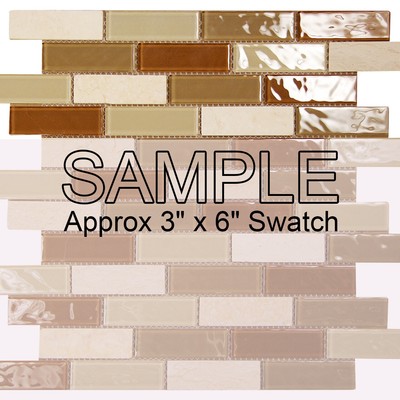 Mosaic Glass Tile Aqua Series 709 Bricks Kitchen Bathroom Wall Backsplash Tan