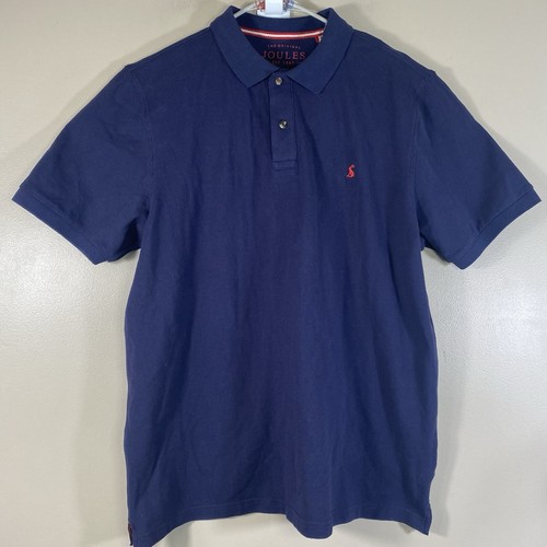 Joules Polo  Shirt Men XL Blue Woody Classic Fit Golf Rugby Embroidered Knit