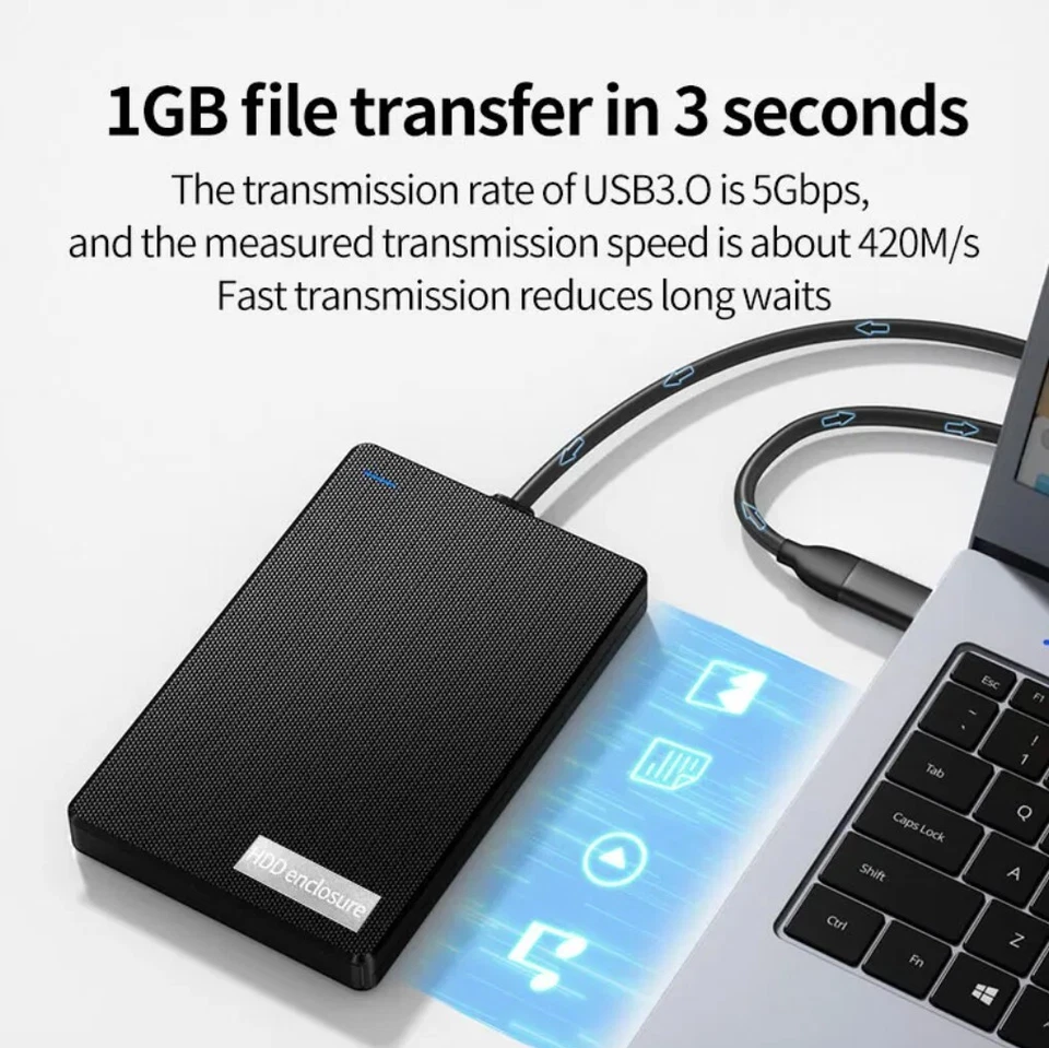 External Hard Drive Portable Storage Backup HDD USB-C 3 Phone Laptop PC Mac Lot - Image 4 of 4