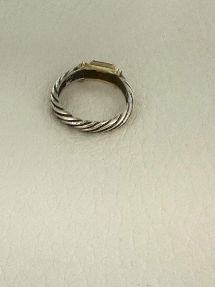 Anillo David Yurman Amatista Oro 14 quilates Plata Esterlina Cable Pila 6.5 7 Foto 4 de 4