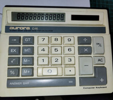 Vintage Aurora D16 Solar & Battery 12 digit Calculator
