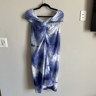 NWTS Scotch & Soda Pour I Ete Tie Dye Blue Sleeveless Twist Front Dress Size L