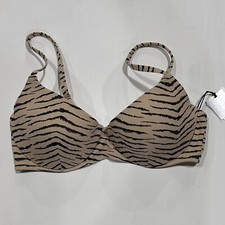 Women's Light Lift Bralette Bikini Top, Shade Shore Animal Print Tan Lurex 38B