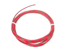 16 ga GAUGE GXL AUTOMOTIVE HIGH TEMP COPPER WIRE - 25 FT - RED W/ GREEN STRIPE