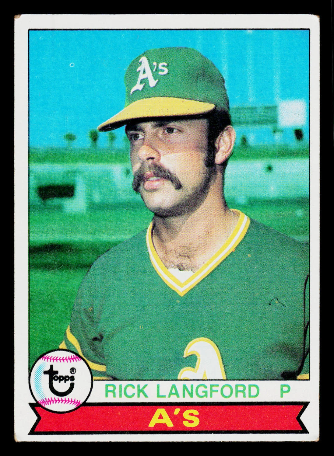 1979 Topps Baseball Card #29 Rick Langford Oakland Athletics