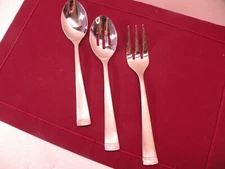 3 Serving Pieces Cambridge Gratitude Satin Glossy Stainless Flatware Spoon Fork
