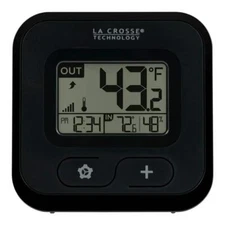 La Crosse Technology Wireless Compact Digital Thermometer Black Indoor Humidity