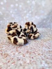 Fuzzy Leopard Print Baby Bootie 6 - 12 Months